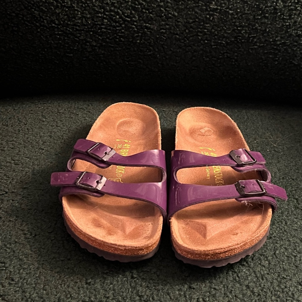 Purple Patent Leather Arizona Birkenstocks